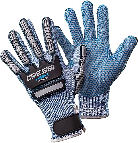 Cressi Unisex-Adult Hex Grip Gloves Tauchhandschuhe, Blau, XXL von Cressi