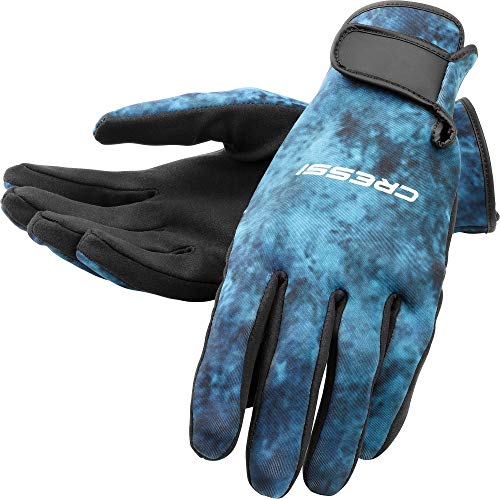 Cressi Unisex-Adult Hunter Handschuhe aus 2 mm Neopren für Wassersport, Camo blau, M von Cressi