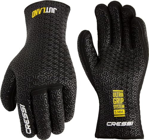 Cressi Unisex-Adult Jutland Gloves M/3 Neopren Tauchhandschuhe Schwarz 5mm Ultra Grip System von Cressi
