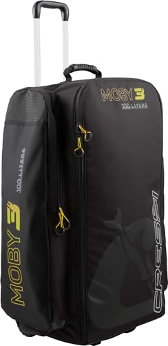 Cressi Unisex-Adult Moby 3 Bag Robuste und geräumige Trolley-Tasche, Schwarz/Gelb, 100 L von Cressi