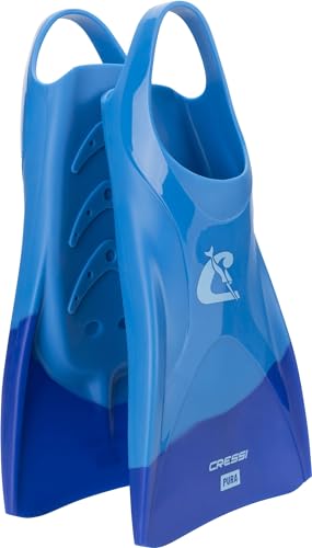 CRESSI Unisex-Adult Pura Fins Silikonflossen zum Schwimmen und Schnorcheln, Blau/Azurblau, S-38/40 EU von Cressi