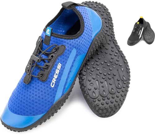 Cressi Unisex-Adult Sonar Shoes Wasserschuh für Erwachsene aus Mikroperforiertes Gewebe, Blau/Azurblau, 44 EU von Cressi