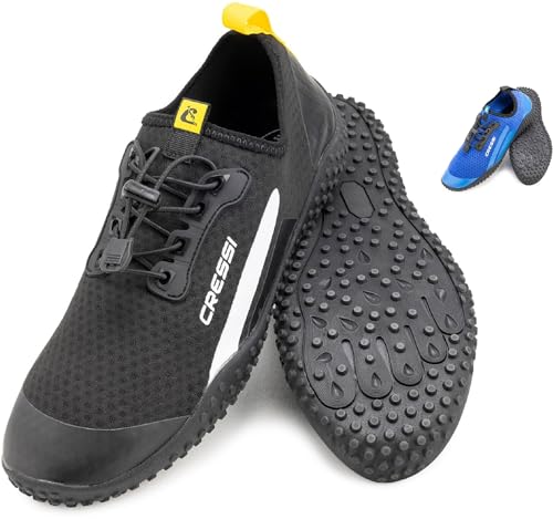Cressi Unisex-Adult Sonar Shoes Wasserschuh für Erwachsene aus Mikroperforiertes Gewebe, Schwarz/Gelb, 36 EU von Cressi