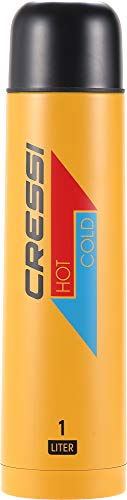 Cressi Unisex-Adult Stainless Steel Thermal Flask 1 l Sport-Thermoflasche aus Edelstahl, Gelb/Rot von Cressi