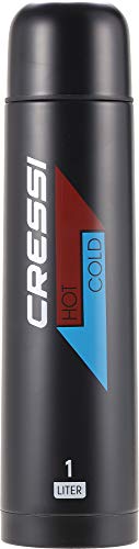 Cressi Unisex-Adult Stainless Steel Thermal Flask 1 l Sport-Thermoflasche aus Edelstahl, Schwarz von Cressi