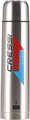 Cressi Unisex-Adult Stainless Steel Thermal Flask 1 l Sport-Thermoflasche aus Edelstahl, Silber von Cressi