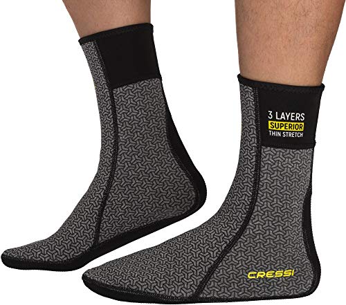 Cressi Unisex-Adult Thermal Undersuit Socks Thermostiefel für Trockenanzug, Schwarz/Grau, M von Cressi