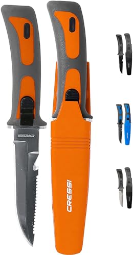 Cressi Unisex-Adult Vigo Knife Tauchermesser von Qualität, Orange/Grau Silberne Klinge, One Size von Cressi