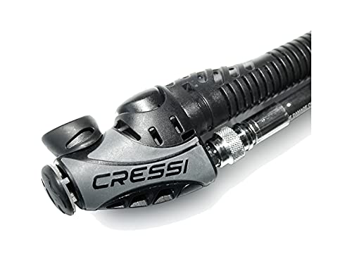 Cressi Unisex-Adult by Pass Inflator Complete Aufblasvorrichtung für Auftriebskompensatoren, Schwarz/Grau, ONE Size von Cressi
