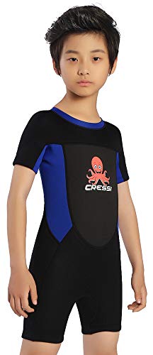 Cressi Unisex-Baby Smoby Shorty Wetsuit Neoprenanzug 2 mm für Kinder, Schwarz/Blau, 1/2 Jahre von Cressi