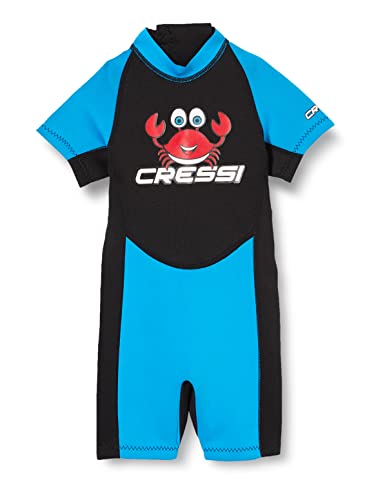 Cressi Unisex-Baby Smoby Shorty Wetsuit Neoprenanzug 2 mm für Kinder, Schwarz/Blau, 5/6 Jahre von Cressi