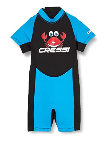 Cressi Unisex-Baby Smoby Shorty Wetsuit Neoprenanzug 2 mm für Kinder, Schwarz/Blau, 7/8 Jahre von Cressi