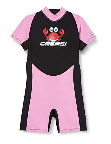 Cressi Unisex-Baby Smoby Shorty Wetsuit Neoprenanzug 2 mm für Kinder, Schwarz/Rosa, 8/9 Jahre von Cressi