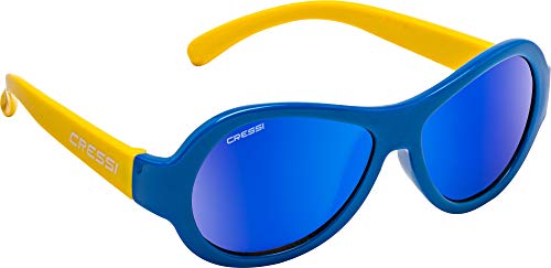 Cressi Unisex – Babys Scooby Sunglasses Polarisiert Kinder Sonnenbrille, Blau Gelb/Spiegel Linse Blau, 0-2 Jahre von Cressi
