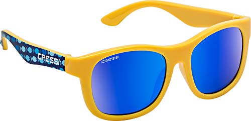 Cressi Unisex – Babys Teddy Sunglasses Polarisiert Kinder Sonnenbrille, Fische/Gelb/Spiegelglas Blau, 3/5 Jahre von Cressi