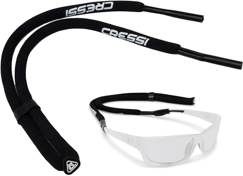 Cressi Unisex Bill Sonnenbrille Lace Schwimmer-Umhängeband aus Neopren für Brillen, Schwarz, Einheitsgröße von Cressi