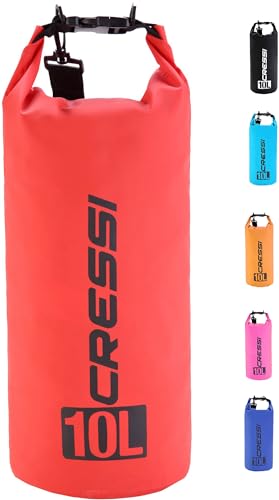Cressi Unisex-Erwachsene Dry Bag-wasserdichte Taschen mit langem verstellbaren Schulterriemen Für Tauchen, Bootfahren, Kajak, Angeln, Rafting, Schwimmen, Camping und Snowboarden, Rot, 15 LT von Cressi