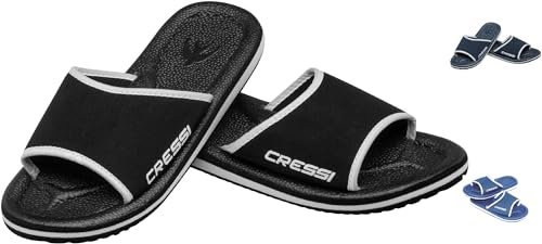 Cressi Unisex Erwachsene Lipari Slipper für Strand und Schwimmbad, Schwarz/Silber, 28 EU von Cressi