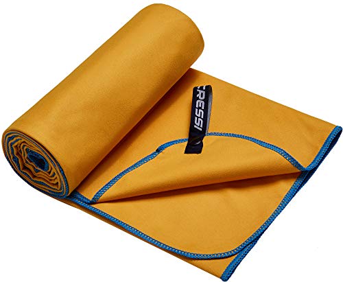 Cressi Schnelltrockentuch, Mikrofaser Unisex-Sporthandtuch für Erwachsene, Gelb/Blau, 160 x 80 cm von Cressi