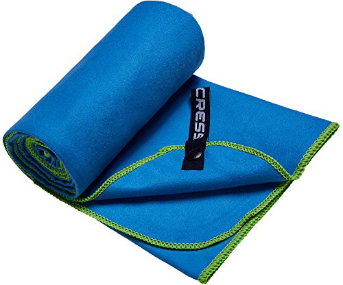 Cressi Schnelltrockentuch, Mikrofaser Unisex-Sporthandtuch für Erwachsene, Blau/Grün, 60 x 120 cm von Cressi