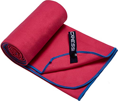 Cressi Schnelltrockentuch, Mikrofaser Unisex-Sporthandtuch für Erwachsene, Rot/Blau, 60 x 120 cm von Cressi