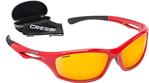 Cressi Unisex – Erwachsene Sniper Sunglasses Sport Sonnenbrillen, Rot/Linsen Verspiegelte Orange, One Size von Cressi