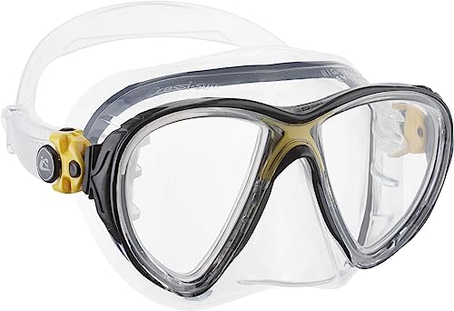 Cressi Erwachsene Tauchmasken Big Eyes Evolution HD Mirrored Lens, Transparent/Gelb, Eine Größe von Cressi