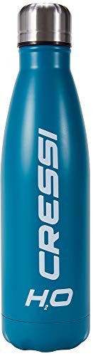Cressi Unisex Erwachsene Water Bottle H20 Sportflasche aus Edelstahl 500 ml, Hellblau von Cressi