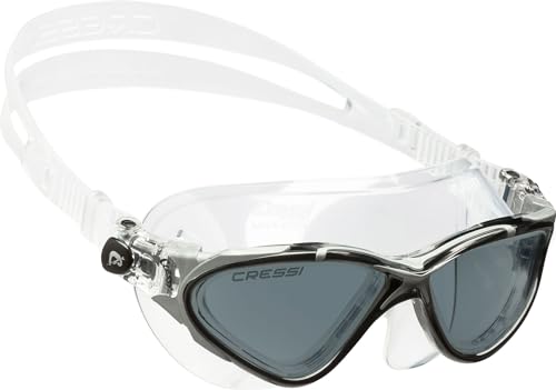 Cressi Unisex Schwimmbrille Planet, klar/schwarz/silber, one size, DE202651 von Cressi