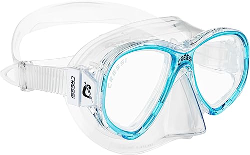 Cressi Unisex-Youth Perla Jr Mask Premium Tauchmaske, Transparent/Aquamarin, Einheitsgröße von Cressi