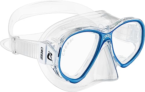 Cressi Unisex-Youth Perla Jr Mask Premium Tauchmaske, Transparent/Blau, Einheitsgröße von Cressi