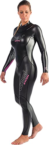 Cressi Women's Triton Lady All In One Swim Wetsuit Einteiliger Neoprenanzug zum Schwimmen aus 1.5mm Gled Skin Neopren, Schwarz/Fluo Rosa, L von Cressi