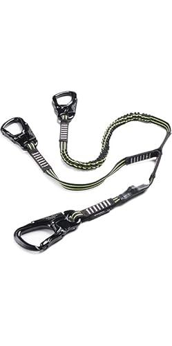 Crewsaver Crewline Pro Sicherheitsleine für Bootfahren und Segeln mit 3 Haken, elastisch, Schwarz von Crewsaver