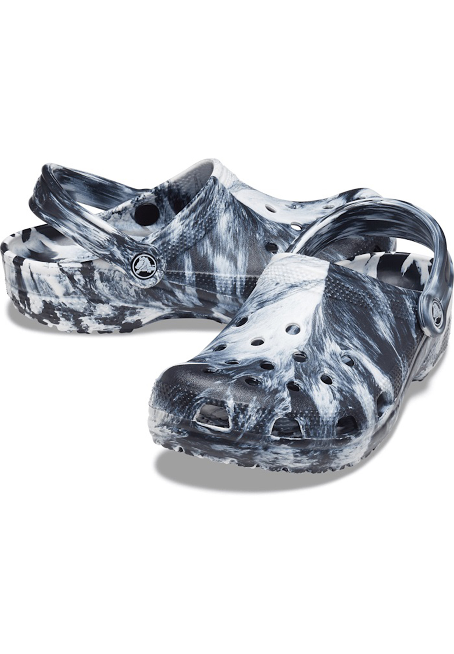 Crocs Marbled Classic Clog Unisex Erwachsene Sandale 206867-103 Weiß/Schwarz von Crocs