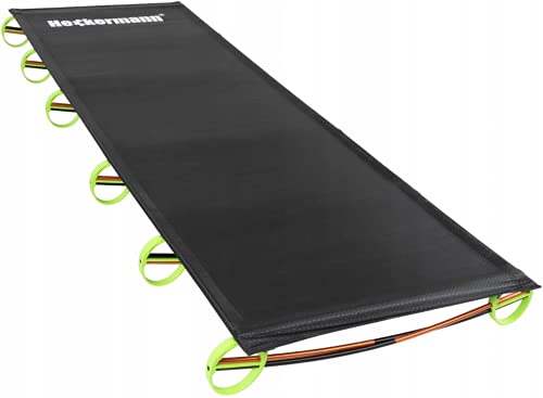 Cronos ORIGINAL Heckermann Feldbett, Campingbett + Schutzabdeckung – Modell: RC-B-6A Camp - Material: Aluminium, Polyester (600D) – Faltbare Konstruktion - ALUCARBO-Technologie von Cronos