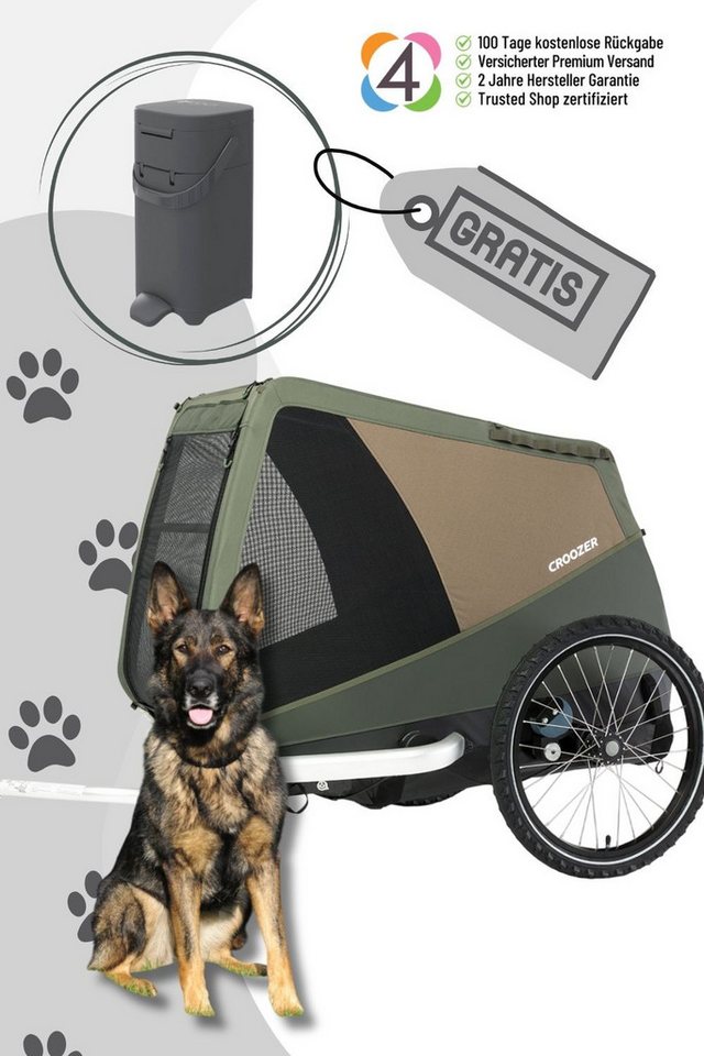 Croozer Fahrradhundeanhänger CROOZER Dog Mikke Hundefahrradanhänger bis 45 kg von Croozer