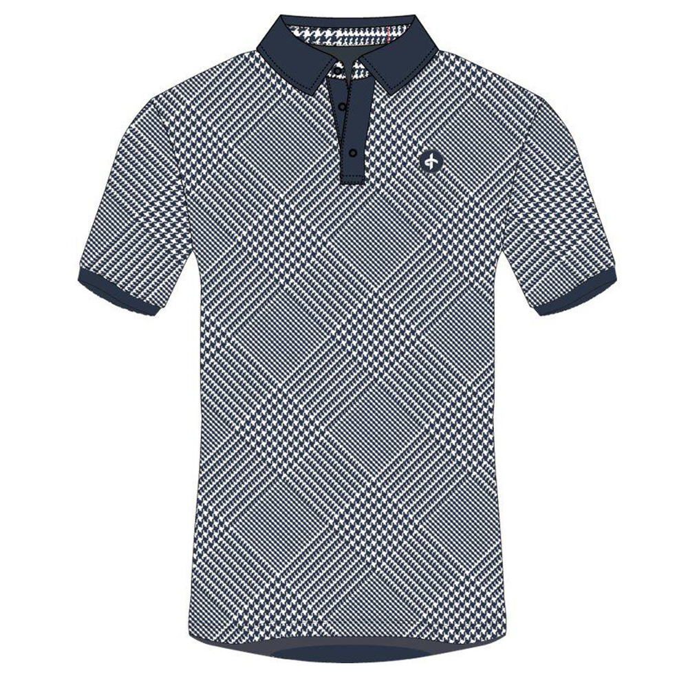 'Cross Glencheck Golf Herren Polo navy' von Cross