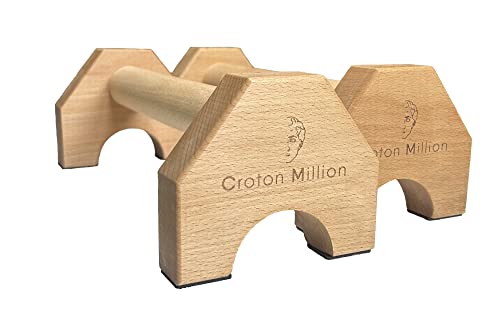 Croton Million - Parallelbarren aus Holz (Small), rutschfest, für das Fitnessstudio zu Hause und im Freien, für Calisthenics, Bodyweight-Training, Bodyweight-Training und Yoga von Croton Million
