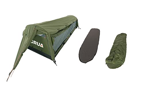Crua Outdoors Hybrid Set - 1 Person Set für Camping Bodenzelt oder Hängematte - inklusive selbstaufblasender Matratze und Schlafsack von Crua Outdoors