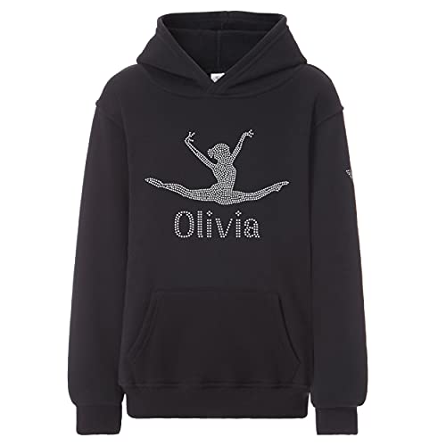 Mädchen-Kapuzenpullover personalisierbar, Gymnastik, von Varsany XS schwarz von Varsany