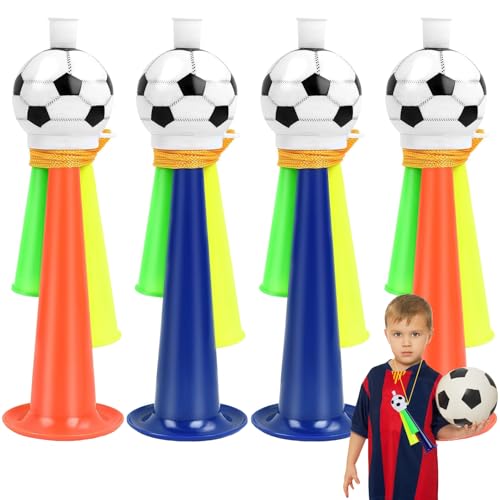 Csirnto 4 Stück Vuvuzela Fußball Tröte, Kinder Trompete Fussball, Vuvuzela Tröte, Stadion Tröte für Kinder Erwachsene, Party, Weltmeisterschaft von Csirnto