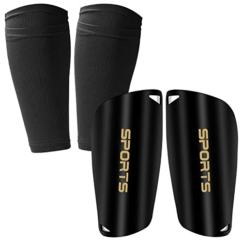 Fußball Schienbeinschoner, Soccer Shin Guards mit Optimierter Einstecktasche, Erwachsene und Jugend Kinder Schienbeinschoner für Fußball (Schwarz) von Ctrunit