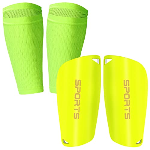 Fußball Schienbeinschoner, Soccer Shin Guards mit Optimierter Einstecktasche, Erwachsene und Jugend Kinder Schienbeinschoner für Fußball (grün) von Ctrunit