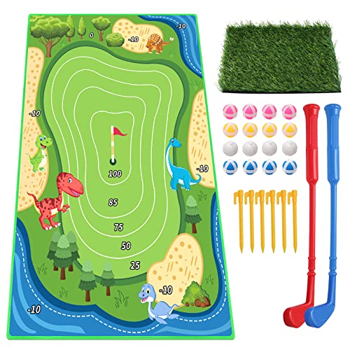 Golf-Spielmatte Golf-Trainingsmatte Tragbare Golfschlagmatten Golf Training Hilfe Ausrüstung für Indoor Outdoor Spiel（143x97cm） von Ctrunit
