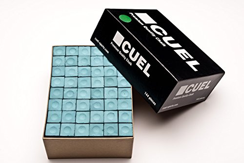 Cuel Billard-Kreide oder Snooker-Kreide Box mit 144 Stück Kreide, grün, mit guter Haltbarkeit und Haftung auf dem Leder von CUEL