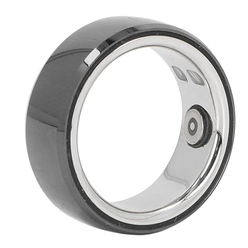 Stilvoller Gesundheitsring, Smart Ring aus Keramik und Edelstahl mit NFC-Schlafüberwachung und Trainingsbegleiter, Kostenlose Anzeige der (Black) von Cuifati