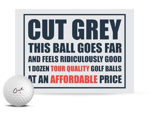 Cut Golf Golfball, geschnitten, Grau, 12 Stück von Cut Golf
