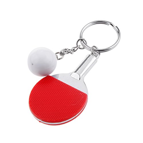 Cutefly Kreative Tischtennis Ball Anhänger Schlüsselanhänger Schlüsselring Keyring - Rot, 9.5cm von cutefly