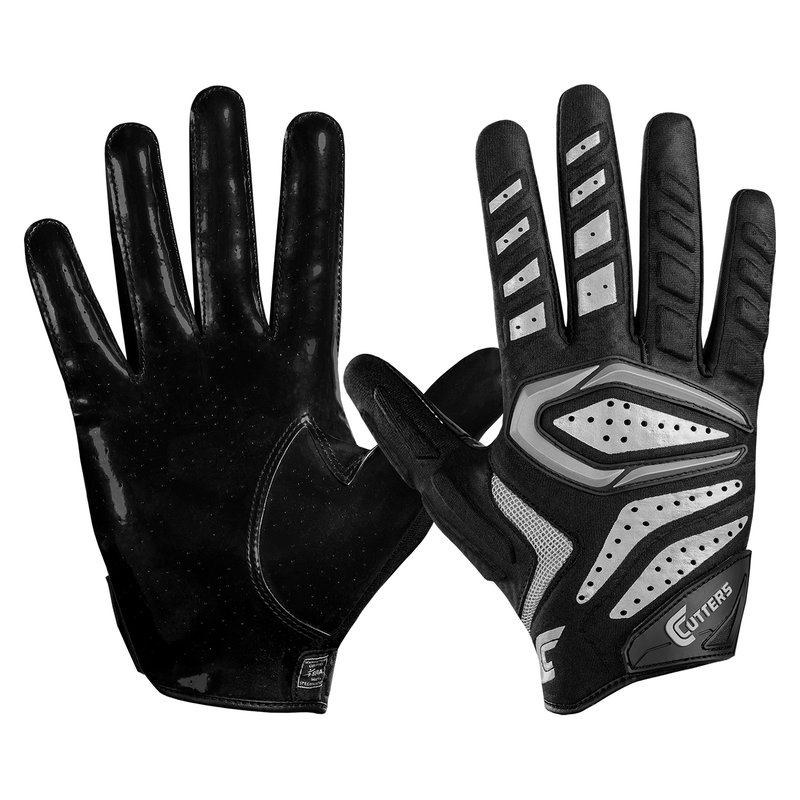 Cutters S651 Gamer 2.0 American Football leicht gepolsterte Handschuhe (Multiposition) - schwarz Gr. 2XL von Cutters
