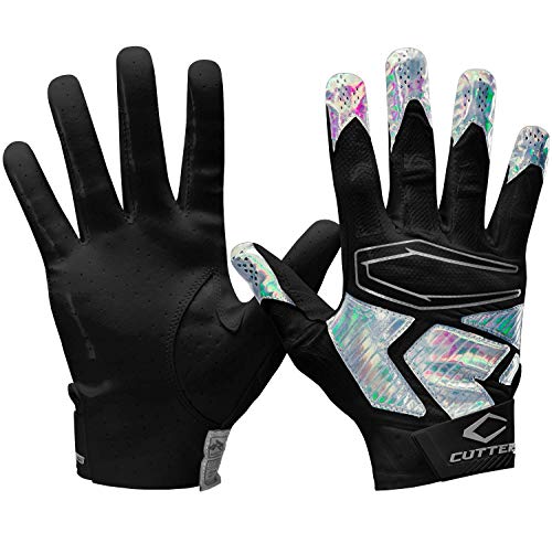 Cutters Unisex-Erwachsene Rev Pro 4.0 S500 Receiver Handschuhe, Schwarz/irisierend/Silber, Adult-X-Large von Cutters